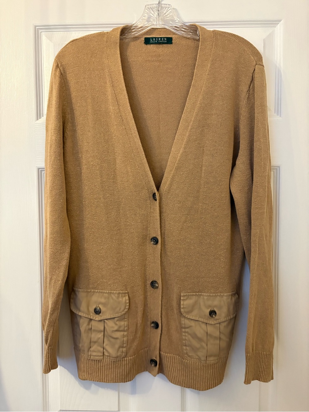 Lauren Ralph Lauren Tan Button Front Cardigan